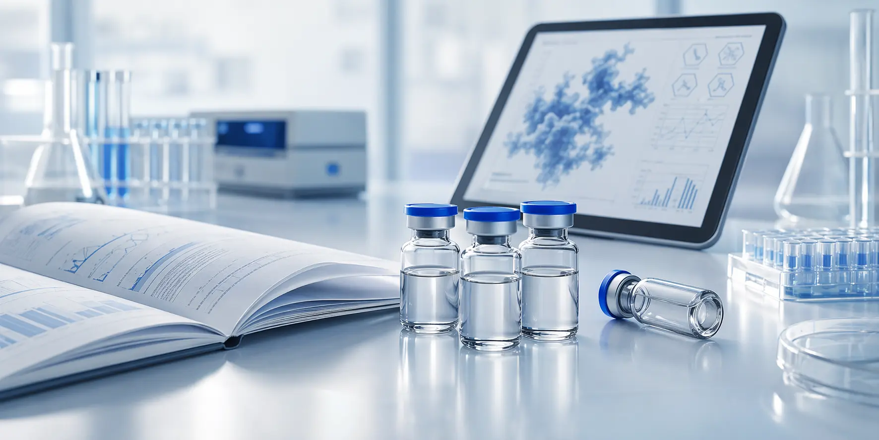 Medvinci vials with batch-proof labeling and lab context