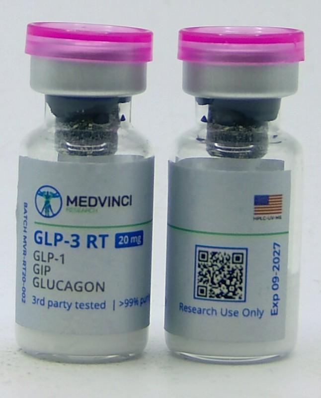 GLP-3 RT vial photograph for lot MVR-RT20-002
