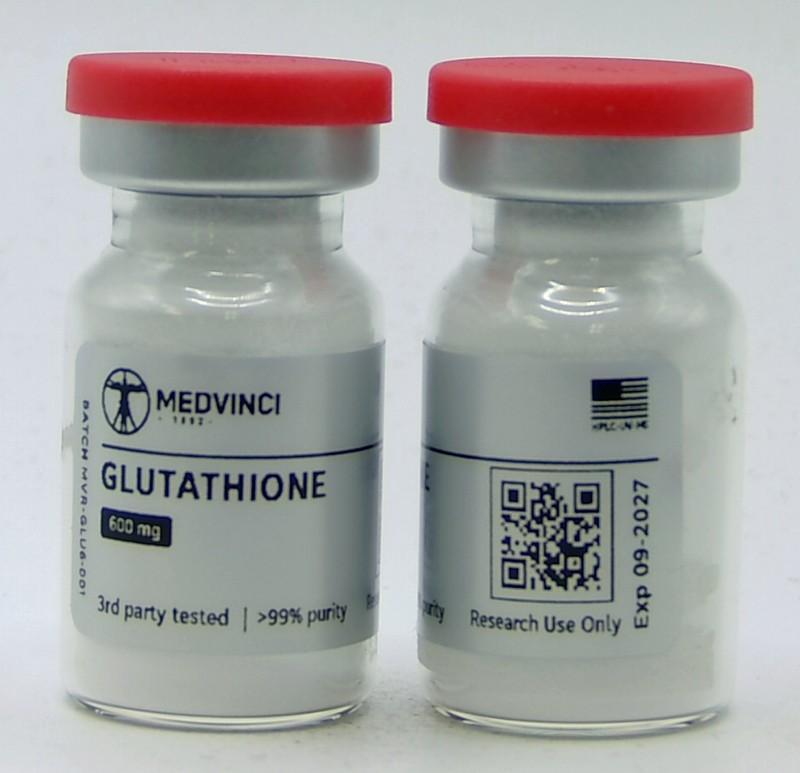 Glutathione vial photograph for lot MVR-GLU6-001