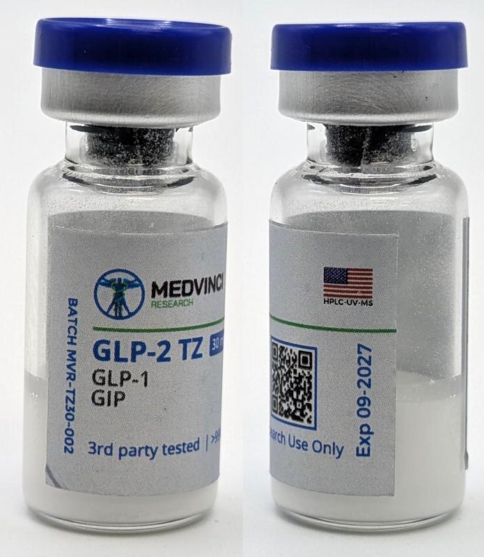 GLP-2 TZ vial photograph for lot MVR-TZ30-002