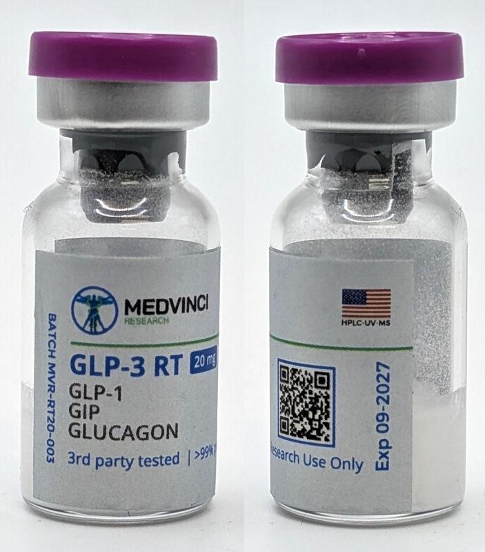 GLP-3 RT vial photograph for lot MVR-RT20-003