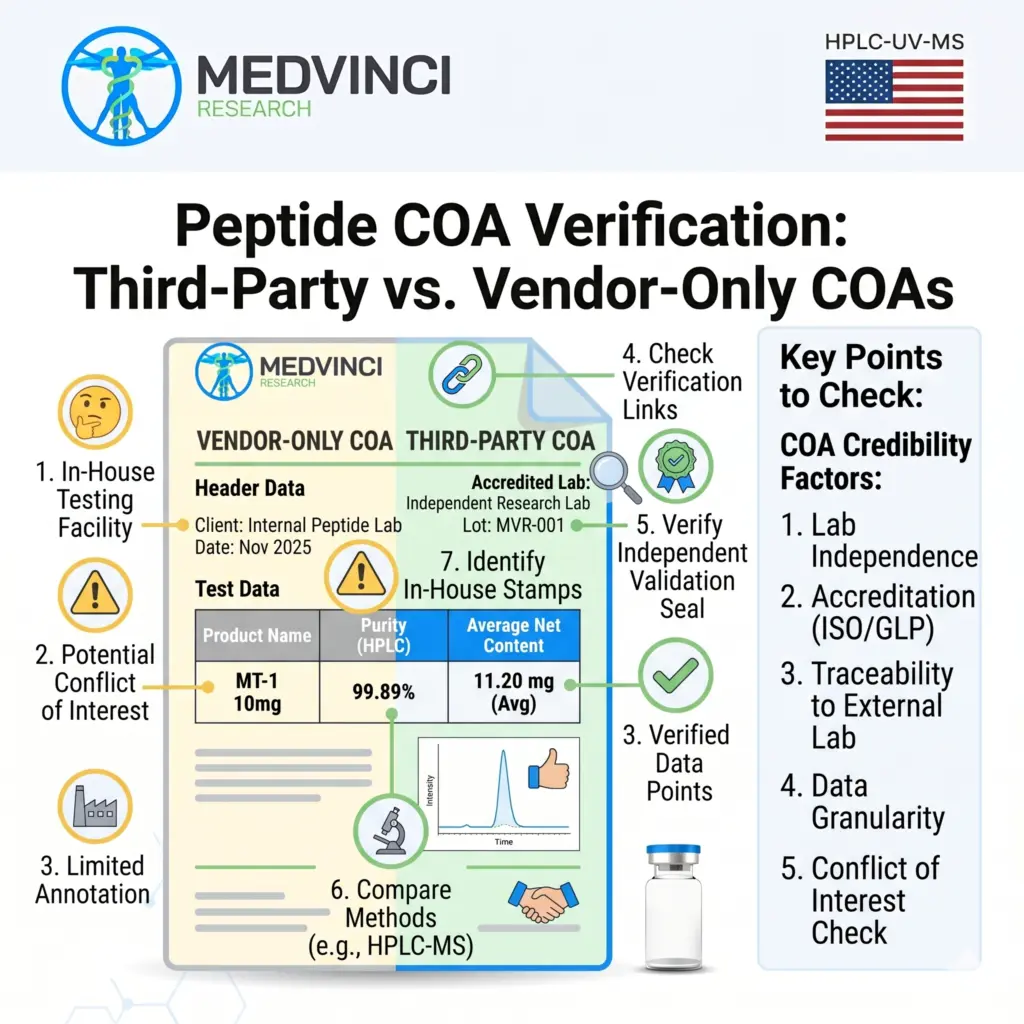 Peptide COA Verification Third-Party vs Vendor-Only COAs