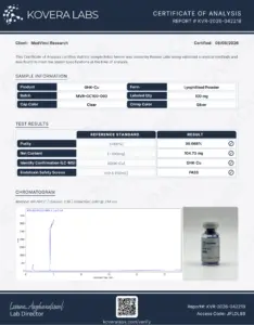 GHK-Cu 100mg — Certificate of Analysis (Lot MVR-GC100-003)